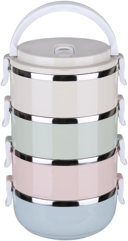CHICIRIS Travel Dog Bowls, 4-tier portable stainless steel pet food container with handle, for dog and cat feeding, 24oz