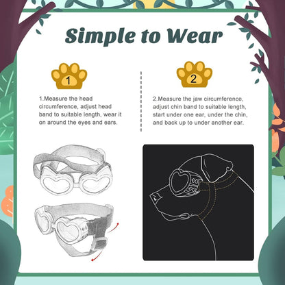 Small Dog Sunglasses UV Protection Heart Shape Dogs Goggles