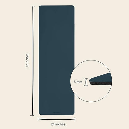 Retrospec Laguna 5mm Yoga Mat - Fitness Mat for Women, Men & Children, Slip-Resistant and Moisture Absorbing Exercise Mat for Home, Pilates, Yoga and Floor Workouts