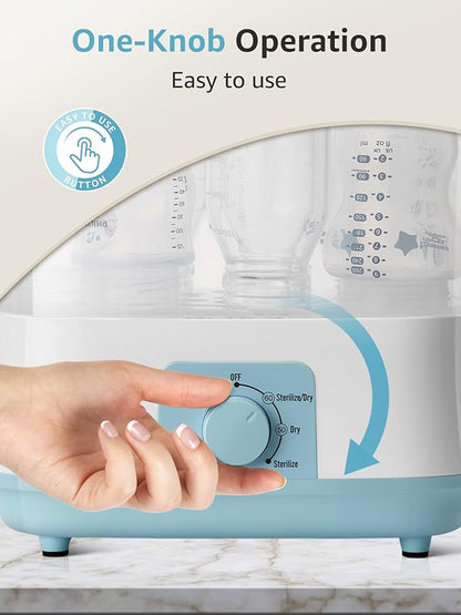 Grownsy Adjustable 4 in 1 Large Bottle Sterilizer and Dryer, 8 Bottles Capacity