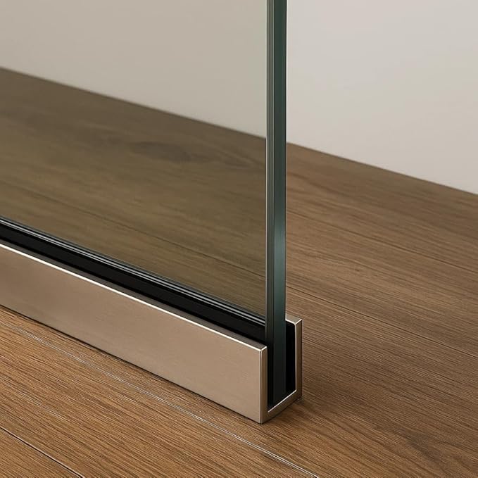 Fixed Glass Shower Wall Panel, 10mm Thick Glass Door 30" x 76", Frameless