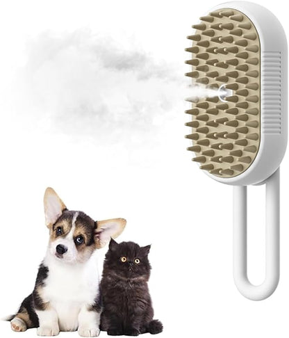 Marchul 3-in-1 Self-Cleaning Steam Grooming Brush - Removes Loose Undercoat for Long & Short Haired Cats, Kittens