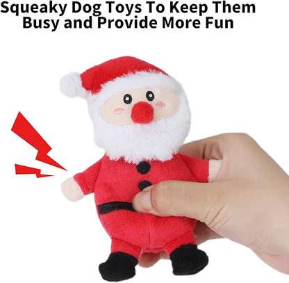 Squeaky Dog Toys Durable Push Puppy Toys for Chewing Interactive with Crinkle Paper for Small Medium Dogs