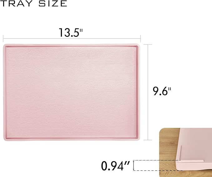Pink Serving Tray (13.5 x 9.6 inch) for Serving Accessory, Spa, Coffee, Drinks, Cupcake Stand, Party Supplies, Coffee Table Decor, Vanity & Buffet Display.