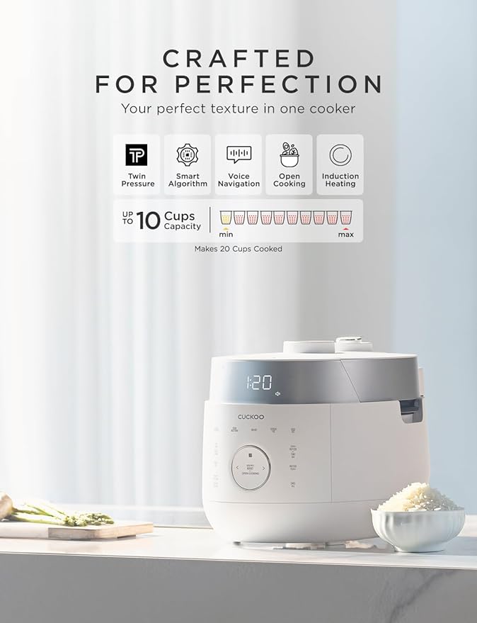 CUCKOO Twin Pressure Rice Cooker 10-Cup Uncooked / 20-Cup Cooked