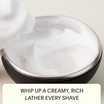 Leaf Shave Leaf Bowl - Stainless Steel Grooming Bowl, Black | Silicone grooming bowl compatible with brush sets, soap bars and refills for lathering