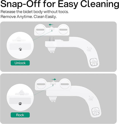 hansrapo Left-Hand Bidet Attachment– Non-Electric Dual Nozzle
