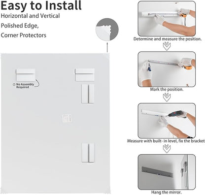 Mirrorons Beveled Mirror, Hangs Horizontally or Vertically. Upgraded