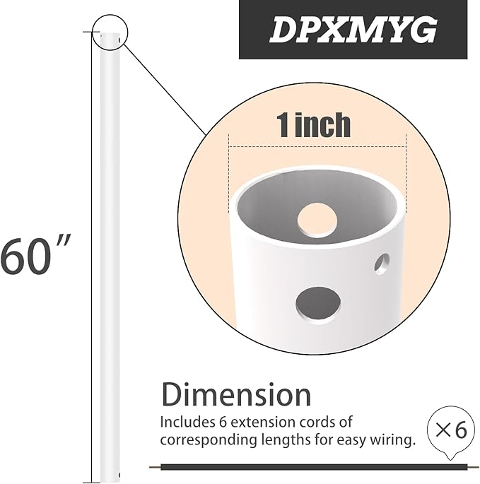 DPXMYG 60 inch Ceiling Fan Downrod