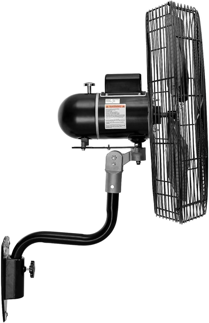 Continental Dynamics CD Premium 24" Oscillating Wall Mount Fan, TEFC Motor