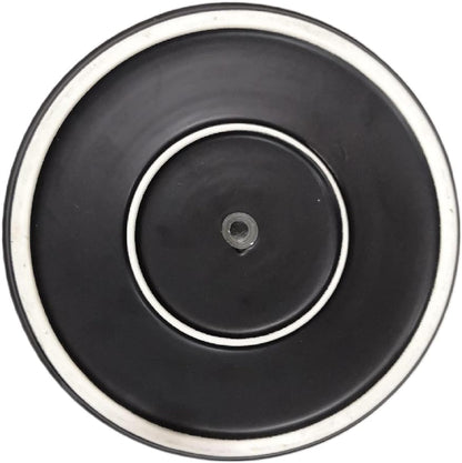 Amazon Basics Fluted Ceramic Planter Pot for Indoor Outdoor Plants, Round Flower Pot with Drainage Hole, 10-inch, Black