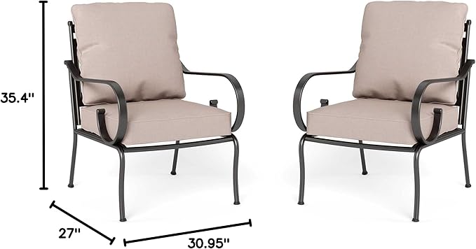 Sophia & William Extra Large & High Back Patio Furniture Set Metal Modern Outdoor Conversation Sets with Sofa Chairs