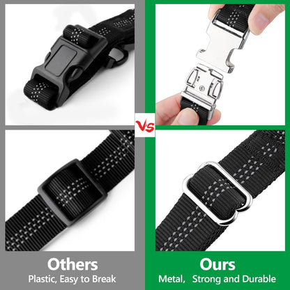Plutus Pet Dog Seat Belt for Car Headrest, Reflective and Adjustable Restraint with Elastic Bungee for Safety, Vehicle Seatbelt Harness for Small Medium Large Dogs and Cats, Ranger Green