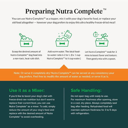 ULTIMATE PET NUTRITION Nutra Complete Freeze Dried Raw Dog Food, Veterinarian Formulated with Antioxidants, Prebiotics & Amino Acids (1 Pound, Pork)