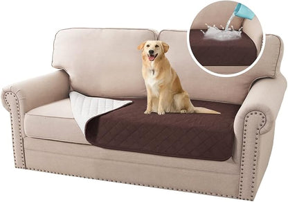 H.VERSAILTEX Couch Cover for Dogs Washable 100% Waterproof Sofa Cushion Cover Dog Bed Cover Non-Slip Pet Blanket for Sofa Cushion Protector, 35" x 62", Brown