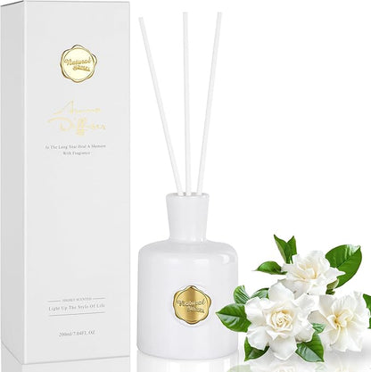 XEPTLE Reed Diffuser Set, 7.04 oz Creamy Gardenia Scent Diffuser