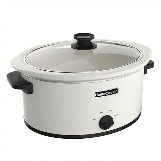 HOMECOOKIN 6 Quart Slow Cooker Oval Manual Pot Food Warmer