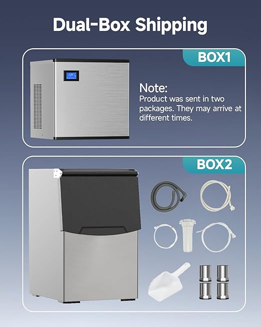 EUHOMY Commercial Ice Maker Machine, 600lbs/24H, Industrial Ice Machine