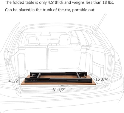 DlandHome Folding Desk Small Desk 31.5 inches Computer Desk for Home Office Folding Table Writing Table for Small Spaces No Assembly Required Retro