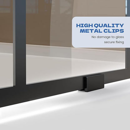 Bathroom Shower Door 37" W x 78.75" H, Frameless Fixed 3/8" Thick Clear