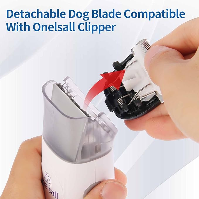 2 Pack Dog Grooming Replacement Blade Compatible with Oneisall Low Noise Dog Clippers, Dog Hair Vacuum Clipper Made of Ceramic Blade & Stainless Steel Blade Size 0.5mm
