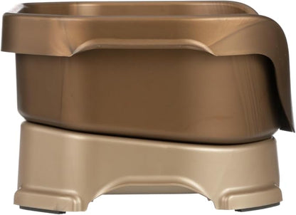 Neater Pet Brands Neater Feeder Deluxe Mess Proof Dog Bowls Elevated for Small Dogs Under 19 lbs, Made in USA, No Spill Raised Dog Food Bowl Stand Feeding Station, Food and Water Bowl Set, Bronze