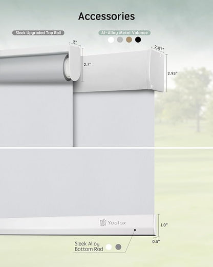 Yoolax Motorized Blinds with Remote, Automatic Window Shades Work with Alexa