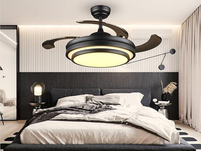 42 Inch Black Modern Ceiling Fan
