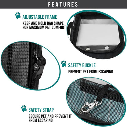 PetAmi Dog Purse Carrier for Small Dogs, Airline Approved Soft Sided Pet Carrier with Pockets, Ventilated Dog Carrying Bag for Puppy Cat, Dog Travel Supplies Bag, Sherpa Bed, Max 12 lbs, Chevron Teal