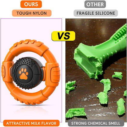 Dog Toys for Aggressive Chewers Large Medium Small Breed Indestructible Durable Tough Squeaky Dog Chew Toys to Keep Them Busy Nylon Rubber Interactive Dog Toys