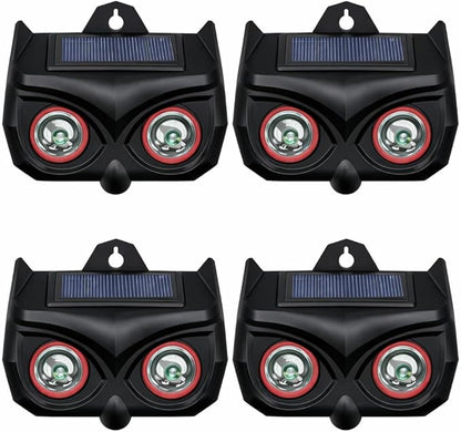 4 Pack Solar Nocturnal Animal Repeller, Deer Squirrel Repellent Outdoor Devices with Red Lights, Waterproof Wild Nocturnal Animals, Skunk Repellent for Yard, Cat, Wolf, Coyote, Fox, Raccoon Deterrent