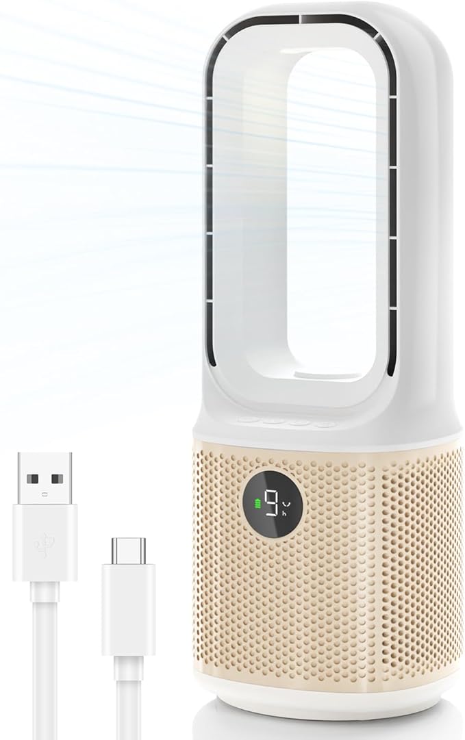 MEIIS Desk Fan, Small Quiet Bladeless Fan