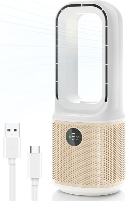 MEIIS Desk Fan, Small Quiet Bladeless Fan