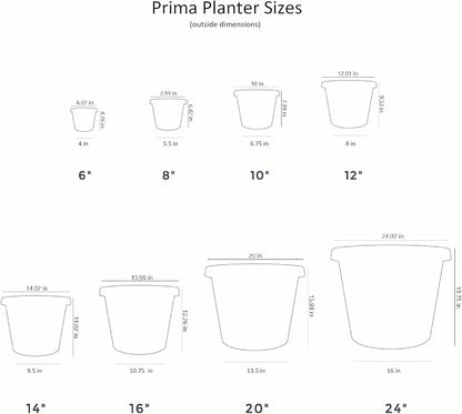 The HC Companies 16 Inch Round Prima Planter - Plastic Plant Pot with Rolled Rim for Indoor Outdoor Plants Flowers Herbs, Evergreen (Pack of 2)