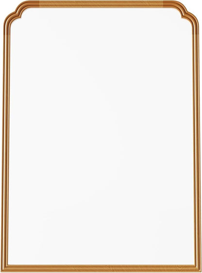 30" x 40" Wood Bathroom Mirror for Over Sink, Rustic Rounded Corner Vanity