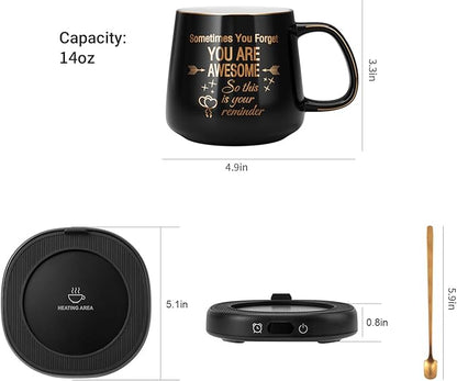 Coffee Mug Warmer & You are Awesome Mug Set, Electric Cup Warmer