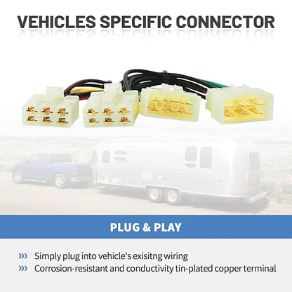 MECMO 4 Pin Trailer Wiring Harness for 1989-1995 Toyota Pickup & 1995-2004 Toyota Tacoma, ‎55379 Vehicle-Side 4 Prong Towing Hitch Wire for Trailer Light Hook Up, Plug & Play 4 Way Flat T-Connector
