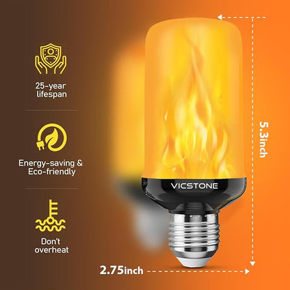 Vicstone Upgraded LED Flame Light Bulbs Christmas Decorations, 4-Mode