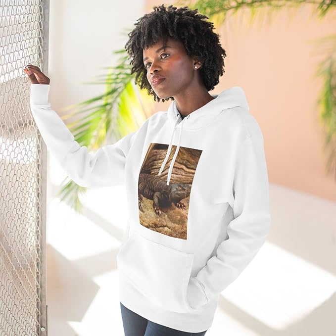 3dRose Mali Uromastyx lizard, Native to Northern Africa - NA02 DNO0815 - David Northcott Three-Panel Fleece Hoodie White/S