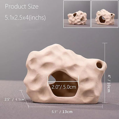 SpringSmart Aquarium Decor Rock Cave for Fish Shrimp Turtle Crab, Betta Fish Tank Decorations Ceramic Hiding Stone, Fish Bowl Landscape Rock