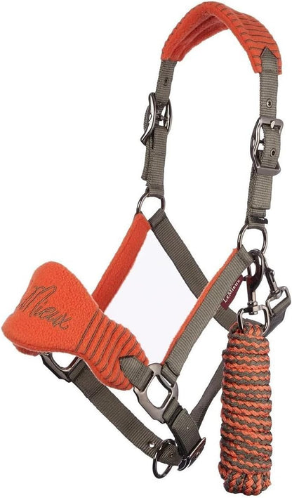 LeMieux Vogue Fleece Headcollar - Halter & Leadrope - Extra Padding, Adjustable at Curb and Poll Strap