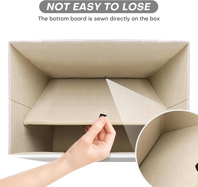 Large 22 Quart Linen Fabric Foldable Storage Bin Cube Organizer Basket with Flip-Top Lid & Handles, Clothes Blanket Box for Home, Office, Closet, Gray & White, 4 Pack 14.6 x 9.5 x 9.5”