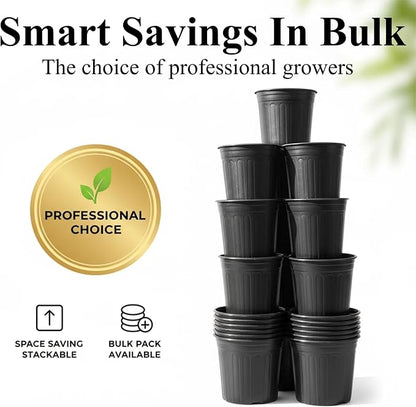 25 Pack 5 Gallon Flexible Plant Nursery Pots Plastic Seedling Starting Pots with Drainage Holes Soft Flower Pots Plant Container with Plant Labels, Black