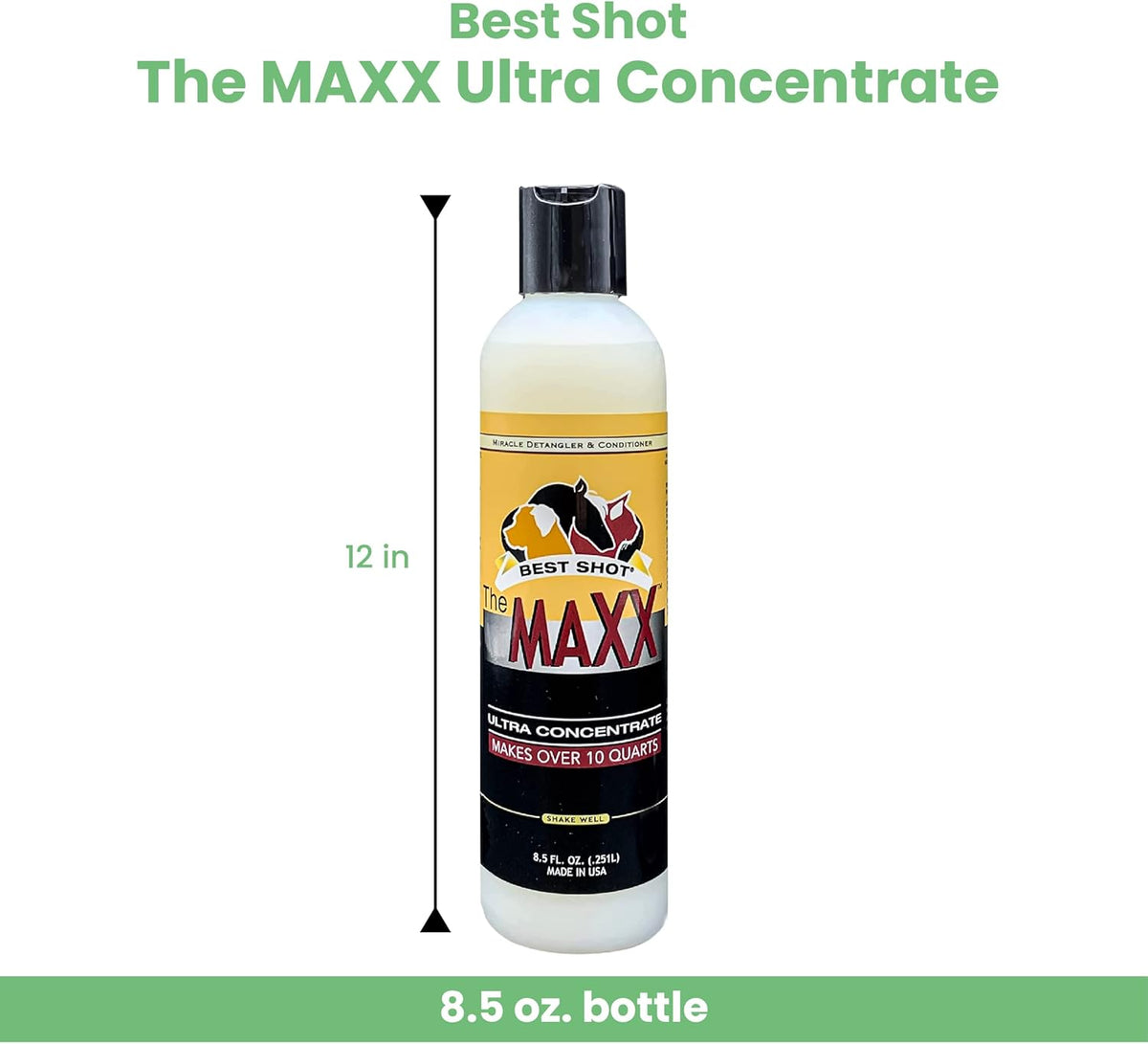 Best Shot The MAXX Ultra Concentrate Miracle Detangler and Conditioner, Moisturizing Conditioner for Pets, Hypoallergenic, 8.5 Oz.