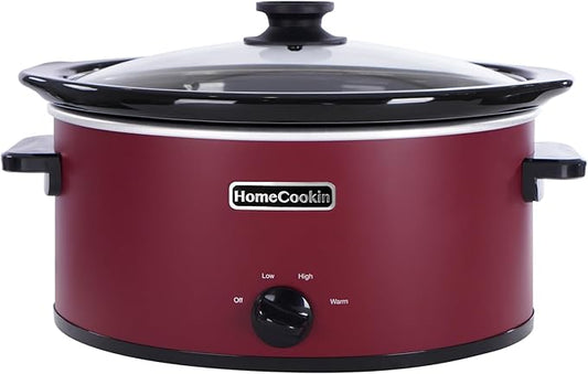 HOMECOOKIN 6 Quart Slow Cooker Oval Manual Pot Food Warmer