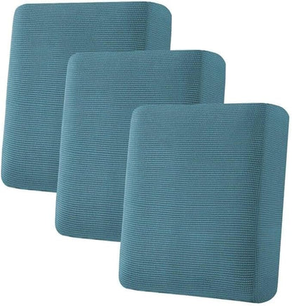 H.VERSAILTEX Super Stretch Individual Seat Sofa Covers Couch Slipcover Sets Thick Jacquard Textured Twill Fabric (3 Piece Sofa Cushion Covers, Storm Blue)