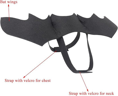 Pet Cat Bat Wings for Halloween Party Decoration, Dog Cosplay Bat Costume,Puppy and Cat Dress Up Accessories (Black, Medium)