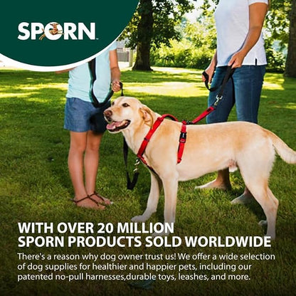 SPORN Ultimate Control No Pull Dog Harness for Large Dogs - 4-in-1 Adjustable L/XL Dog Harness with Front, Back & Dual-Clip Options & Emergency Grab Handle - Easy On/Off, Padded Comfort (Red, L/XL)