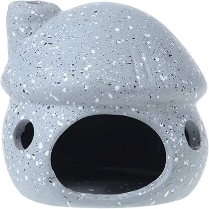 Saim Aquarium Decorations Mushroom House Ceramic Cave, Betta Fish Hideout Breeding Mushroom Cave Fish Tank Ornaments for Amano Shrimp Cichlid Bonsai to Play, Hide and Rest - Grey