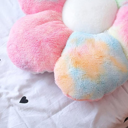 lannery Flower Plush Throw Pillows, Flower Floor Pillow Seating Cushion Toy for Reading, Room, Watching TV (11.8", Color)